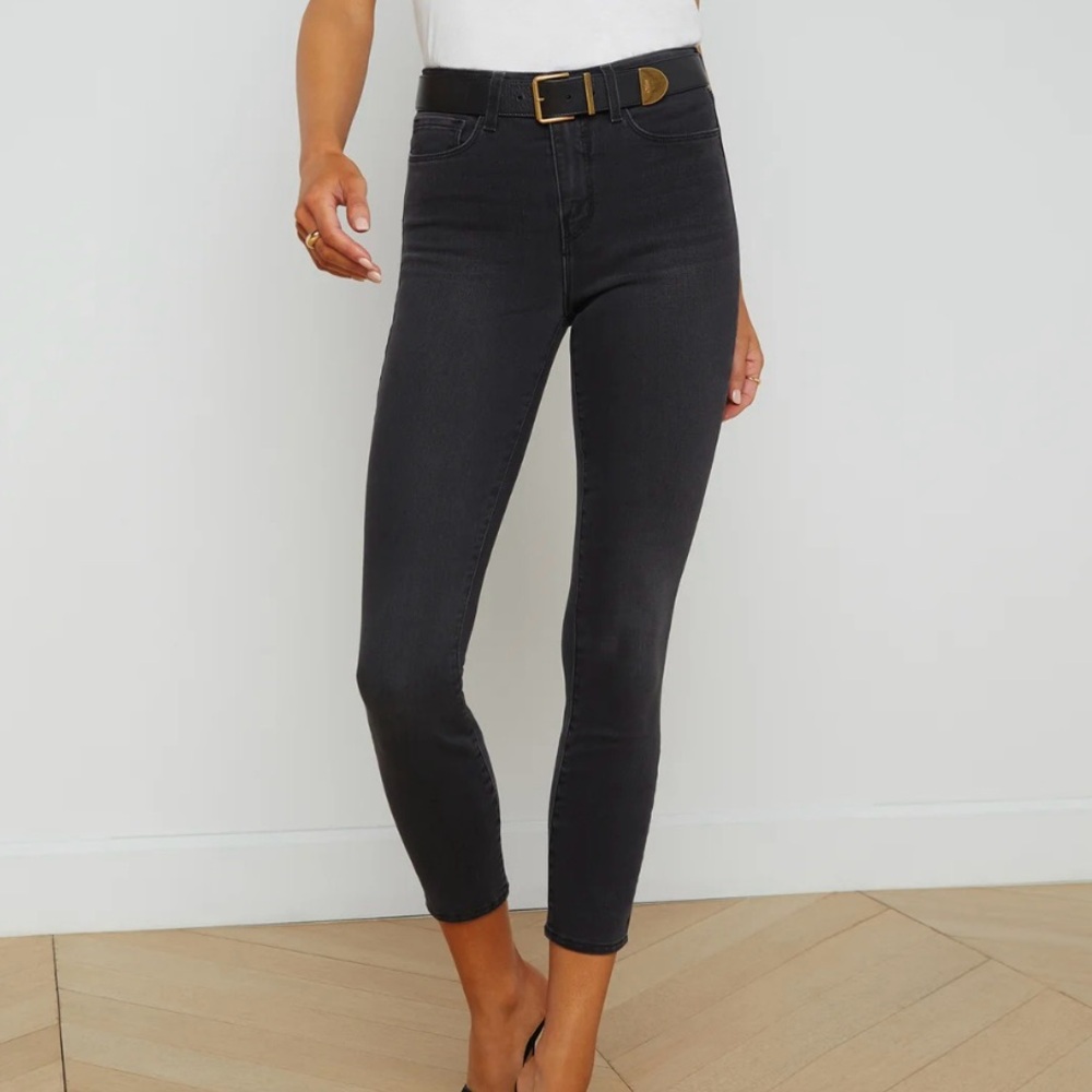L'AGENCE Margot Cropped Skinny Jean Noir Size 31 Great Condition